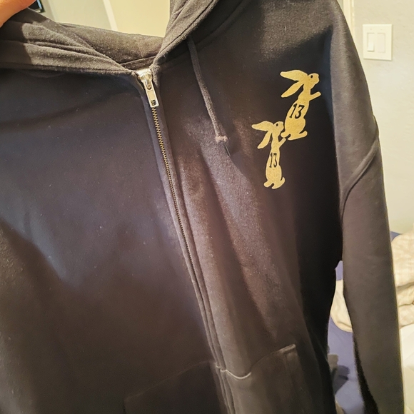 Empyre Black Zip-Up Sweater with Gold Graphic - Picture 3 of 3